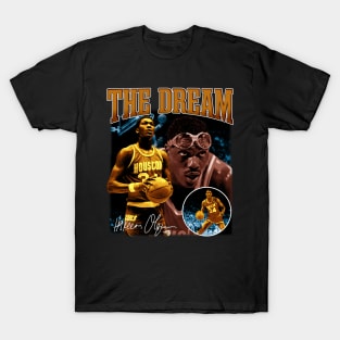 Hakeem Olajuwon The Dream Basketball Legend Signature Vintage Retro 80s 90s Bootleg Rap Style T-Shirt